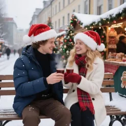 LBJ 34 * 26 cm Julhatt, vuxen unisex sammet bekväm tjock päls Julhatt, lämplig för nyårshelger><noscript><img width=