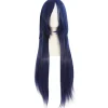 ATELA 32" 80 cm lång rak animedräkt Cosplay Peruk Party Peruk (Mörkblå/Jet Black)> Peruker
