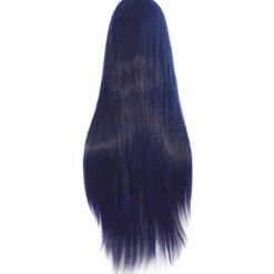 ATELA 32" 80 cm lång rak animedräkt Cosplay Peruk Party Peruk (Mörkblå/Jet Black)> Peruker