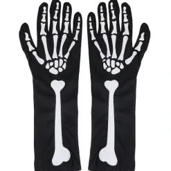 2025 2 Par Halloween Benhandskar Cosplay Dödskalle Skelett Benhandskar Skräck Halloweenfest Cosplay Handskar Ornament Svart><noscript><img width=