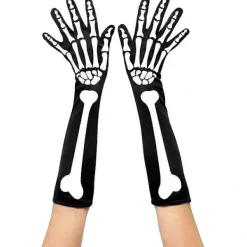 2025 2 Par Halloween Benhandskar Cosplay Dödskalle Skelett Benhandskar Skräck Halloweenfest Cosplay Handskar Ornament Svart><noscript><img width=