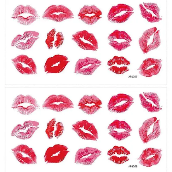 2 ark Alla hjärtans dag-tema väggdekor DIY Romantisk läppform Dekal Hem Bakgrund Dekoration> Smink