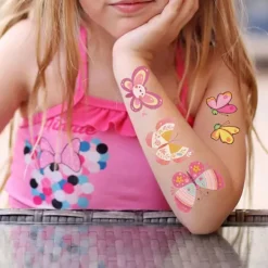 10 ark fjärilsfejk tatuering för flickor vattentät sjöjungfrudesign temporära tatueringsklistermärken kroppsdekor födelsedagspresenter> Smink