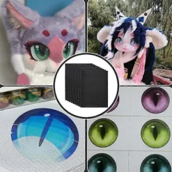 10 Ark Fursuit Ögon Mesh Vattentät Utskrivbar Pvc Ögon Mesh Ark För Furry Cosplay Rekvisita Fursuits Hantverk Tillverkning Vit><noscript><img width=