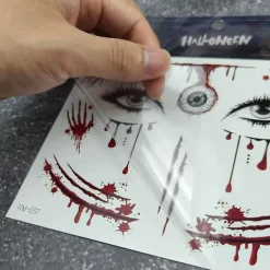 9 Ark Halloween Ansiktsmakeupklistermärken För Kvinnor Barn Dödens Dag Cosplay Vampyr Zombie Varulv Spöke Demon Tatueringar Dekoration Klistermärke> Smink