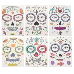 6 ark Halloween-klistermärken för Halloween-dekorationer> Smink