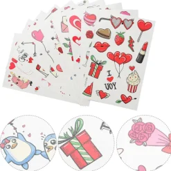 20 ark kroppsdekaler Alla hjärtans dag Falska kärleksdekaler Söta kärleksdekaler för ansiktet><noscript><img width=