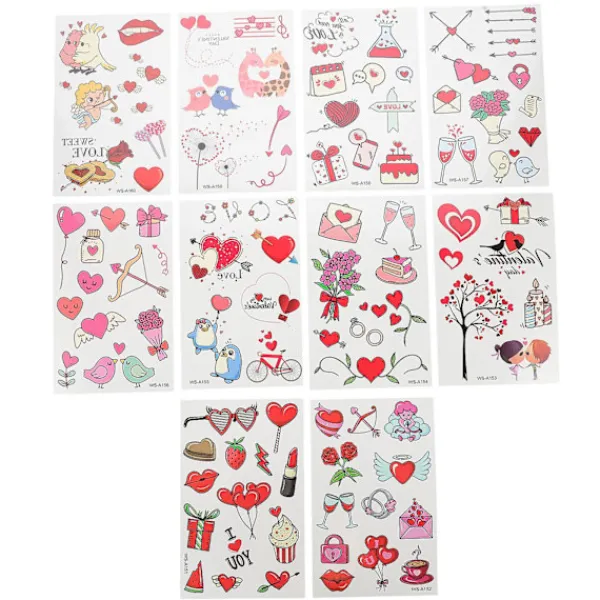 20 ark kroppsdekaler Alla hjärtans dag Falska kärleksdekaler Söta kärleksdekaler för ansiktet> Smink