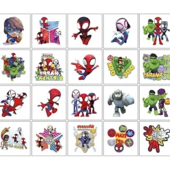 20 Ark Marvel Spidey och hans fantastiska vänner Temporära tatueringar Klistermärken Födelsedagsfest Tillbehör Anime Tecknad Falsk> Smink