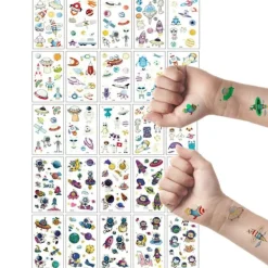 25 ark med tillfälliga glödtatueringar, rymdmönster som lyser i mörkret KLB> Smink