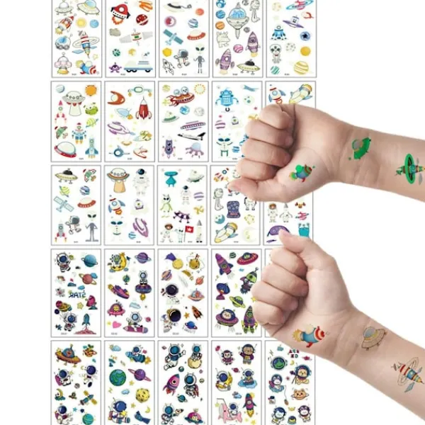 25 ark med tillfälliga glödtatueringar, rymdmönster som lyser i mörkret KLB> Smink