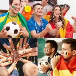 32 ark nationella flaggor tillfälliga tatueringsklistermärken 2022 VM> Smink