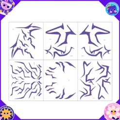 6 rk temporär ttueringr, lil blixtsmink för cosplyrollspel, vttentät nsiktskonstklistermärken> Smink