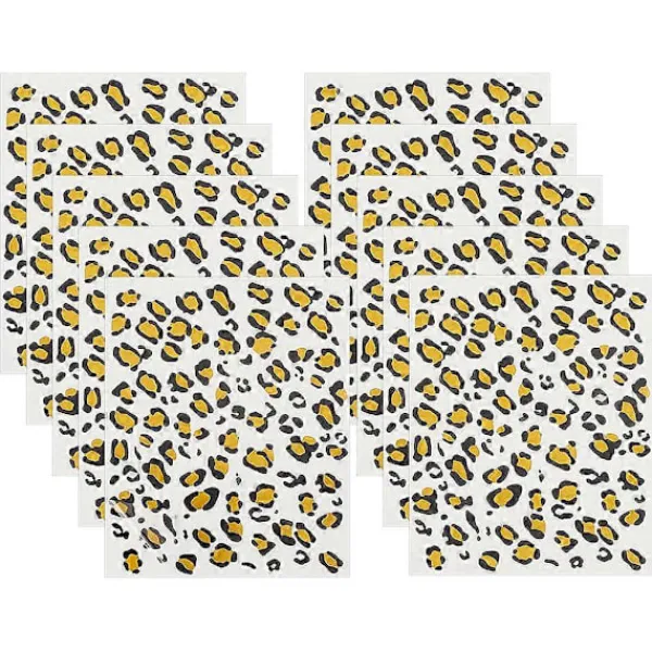 10 ark tillfälliga leopardtatueringar 13x15 cm gepard leopardtryck tatueringsdekaler leopard ansiktsdekaler avtagbara dekaler> Smink