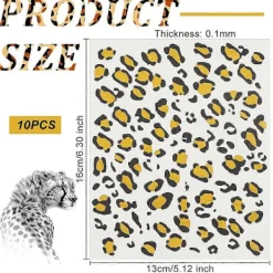 10 ark tillfälliga leopardtatueringar 13x15 cm gepard leopardtryck tatueringsdekaler leopard ansiktsdekaler avtagbara dekaler> Smink