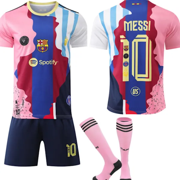 2025-2026 Barcelona Ny Jubileumsutgåva Fotbollströja För Barn Vuxen No.10 Messi-FA- XS> Dräkter