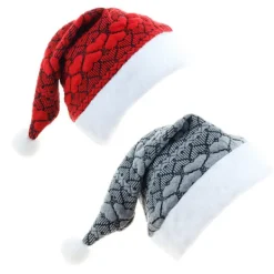 ATELA 2 bonnets de Noël en peluche tricotés Les bonnets de Noël grandissent en taille per capita Decorations de bonnets de Noël> Huvudbonader