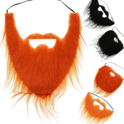 5 Brown Fake Mustaches Self Adhesive Accessories Perfect for Halloween Party and Family Gatherings><noscript><img width=