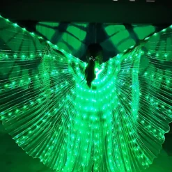 TryggHandla 145 cm Lång LED Magdansdräkt Ängel Sjal Fe Utförande Kläder Glöd Dräkter Med Justerbar Pinne För 160-178 cm lång Rosy-lingling> Tillbehör