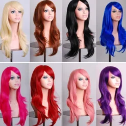 70 cm Långt Lockigt Hår Halloween Kostym Cosplay Peruk> Peruker