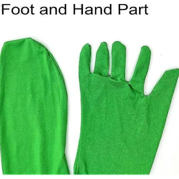 170 cm Stor Grön Dräkt med Huvud, Stretchig Stealth-dräkt för Maskerad, Green Screen-dräkt, Helkroppsoverall för Män och Kvinnor, Halloween> Dräkter