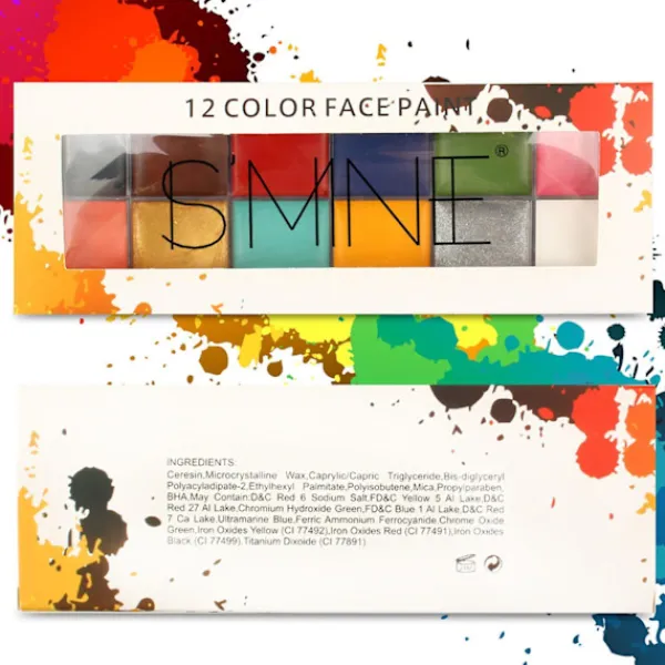 12 Color Face Body Paint Oil Painting Art Make Up Tool Professional Party Kit> Smink