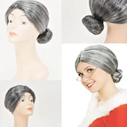 5 delar peruker peruk mormor COS kostym kedja glasögon pärlhalsband glasögon för aprilskämt ' dag 100 dagar i skolan><noscript><img width=