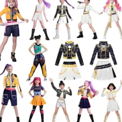 2025 Demon Hunter K-Pop Kostym | Halloween Outfit Kvinnor Barn Cosplay cm Perfekt Zoe 2-piece set><noscript><img width=