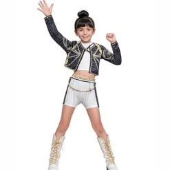 2025 Demon Hunter K-Pop Kostym | Halloween Outfit Kvinnor Barn Cosplay Rosa och vit 3-delad set{FY} 110cm><noscript><img width=