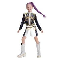 2025 Demon Hunter K-Pop Kostym | Halloween Outfit Kvinnor Barn Cosplay Ankelring [GPA] 100cm> Tillbehör