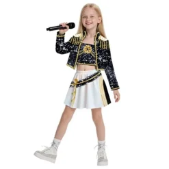 2025 Demon Hunter K-Pop Kostym | Halloween Outfit Kvinnor Barn Cosplay Ankelring-FA- 120cm><noscript><img width=