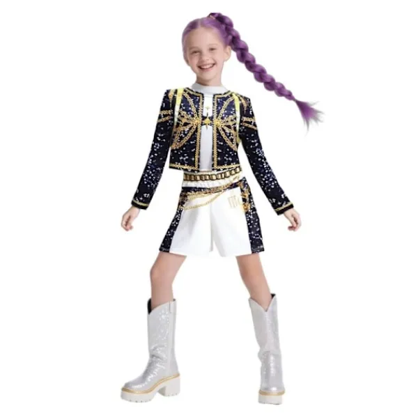 2025 Demon Hunter K-Pop Kostym | Halloweenkostym för Kvinnor och Barn Cosplay Ankelring-FA- 130cm> Tillbehör