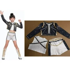 2025 Demon Hunter K-Pop Kostym | Halloween Outfit Kvinnor Barn Cosplay 120cm> Dräkter