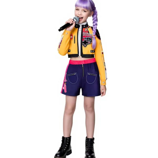 2025 Demon Hunter K-Pop Kostym | Halloween Kostym för Flickor Cosplay Rumi【Kläder】 160> Dräkter