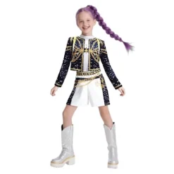 2025 Demon Hunter K-Pop Kostym | Halloweenkostym för Kvinnor och Barn Cosplay Ankelring-FF- Ankelring 130cm 130cm><noscript><img width=