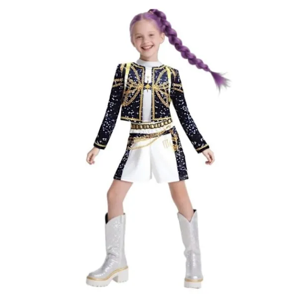 2025 Demon Hunter K-Pop Kostym | Halloweenkostym för Kvinnor och Barn Cosplay Ankelring-FF- Ankelring 130cm 130cm> Tillbehör