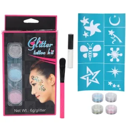 Woosien 4 Färger Ansikte Kropp Glitter Pulver Barn Glänsande Temporär Tatuering Nagelkonst med Lim Mall> Smink
