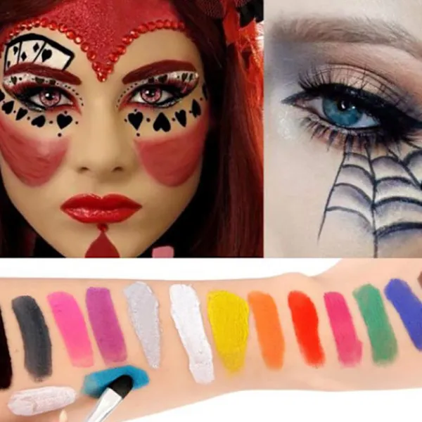 15 färger ansikte kroppsmålning Make Up Tool Set Halloween> Smink
