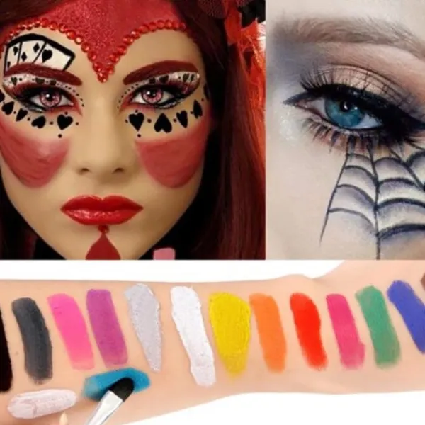 15 färger ansikts- och kroppsmålning Make Up Tool Set Halloween> Smink