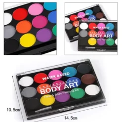 15 färger ansikts- och kroppsmålning Make Up Tool Set Halloween><noscript><img width=