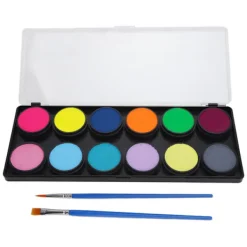 12 Färger Ansikts- och Kroppsmålningspalett Kit för Halloween Cosplay Party Alla Hudtyper> Smink