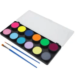 12 Färger Ansikts- och Kroppsmålningspalett Kit för Halloween Cosplay Party Alla Hudtyper><noscript><img width=