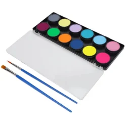 12 Färger Ansikts- och Kroppsmålningspalett Kit för Halloween Cosplay Party Alla Hudtyper><noscript><img width=