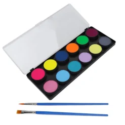 12 Färger Ansikts- och Kroppsmålningspalett Kit för Halloween Cosplay Party Alla Hudtyper><noscript><img width=