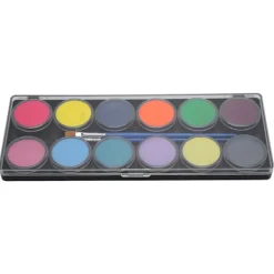 12 Färger Ansikts- och Kroppsmålningspalett Kit för Halloween Cosplay Party Alla Hudtyper><noscript><img width=