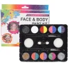 unbranded 8 färger ansiktsfärg kit med 2 färger glitterpulver - perfekt för Halloween, jul - barn och vuxna kropp och ansiktsmålning> Smink