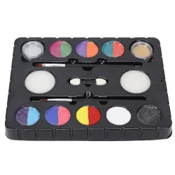 unbranded 8 färger ansiktsfärg kit med 2 färger glitterpulver - perfekt för Halloween, jul - barn och vuxna kropp och ansiktsmålning> Smink