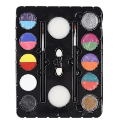 unbranded 8 färger ansiktsfärg kit med 2 färger glitterpulver - perfekt för Halloween, jul - barn och vuxna kropp och ansiktsmålning><noscript><img width=