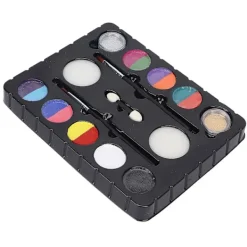 unbranded 8 färger ansiktsfärg kit med 2 färger glitterpulver - perfekt för Halloween, jul - barn och vuxna kropp och ansiktsmålning><noscript><img width=