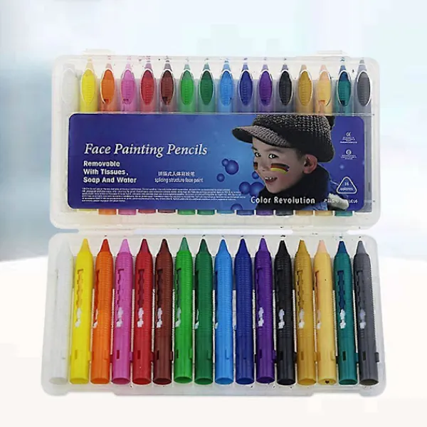 16 Färger Ansiktsfärg Säkerhet Ansikts- och Kroppskritor Push-pull Kritor Kroppsmålningspennor för Superbowl Party Tillbehör _Överraskningsg | Fyndiq> Smink